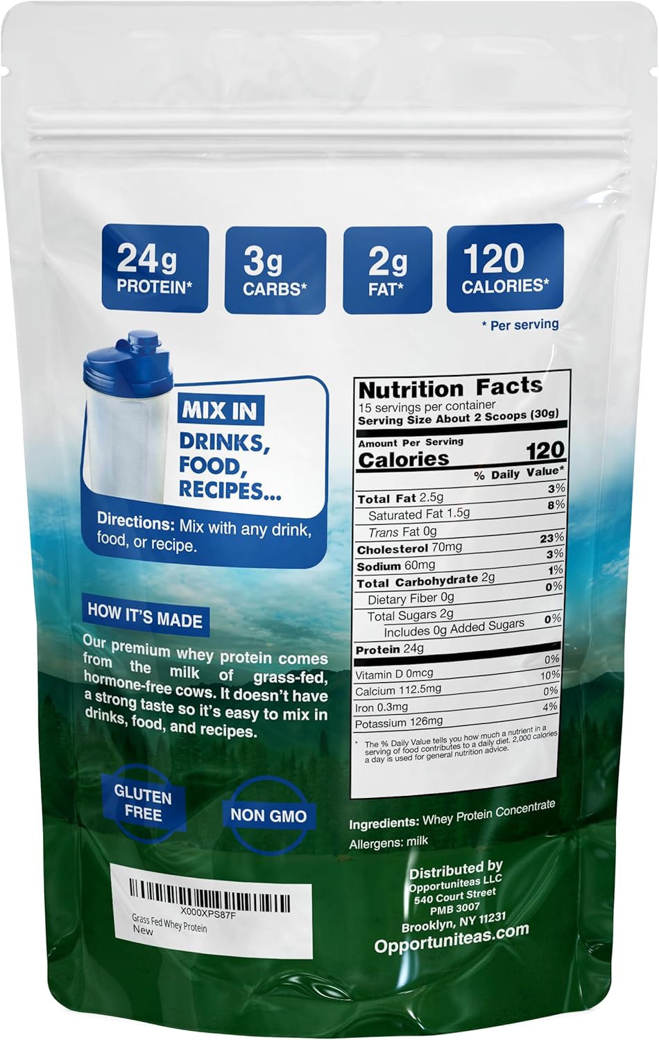 Grass Fed Whey Protein Powder Concentrate