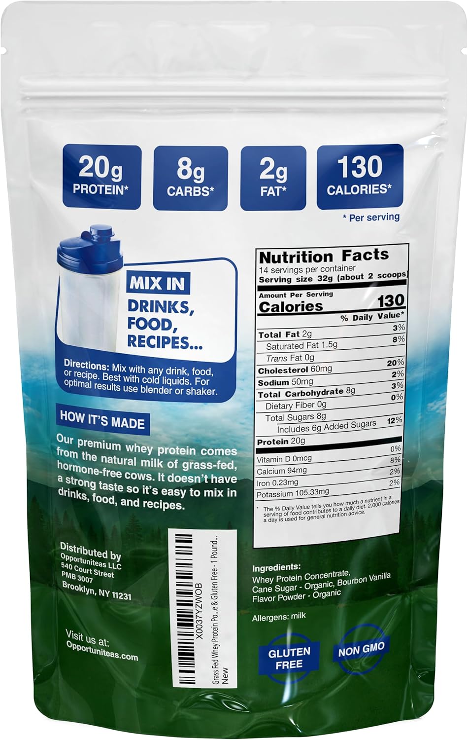 Grass Fed Whey Protein Powder Concentrate