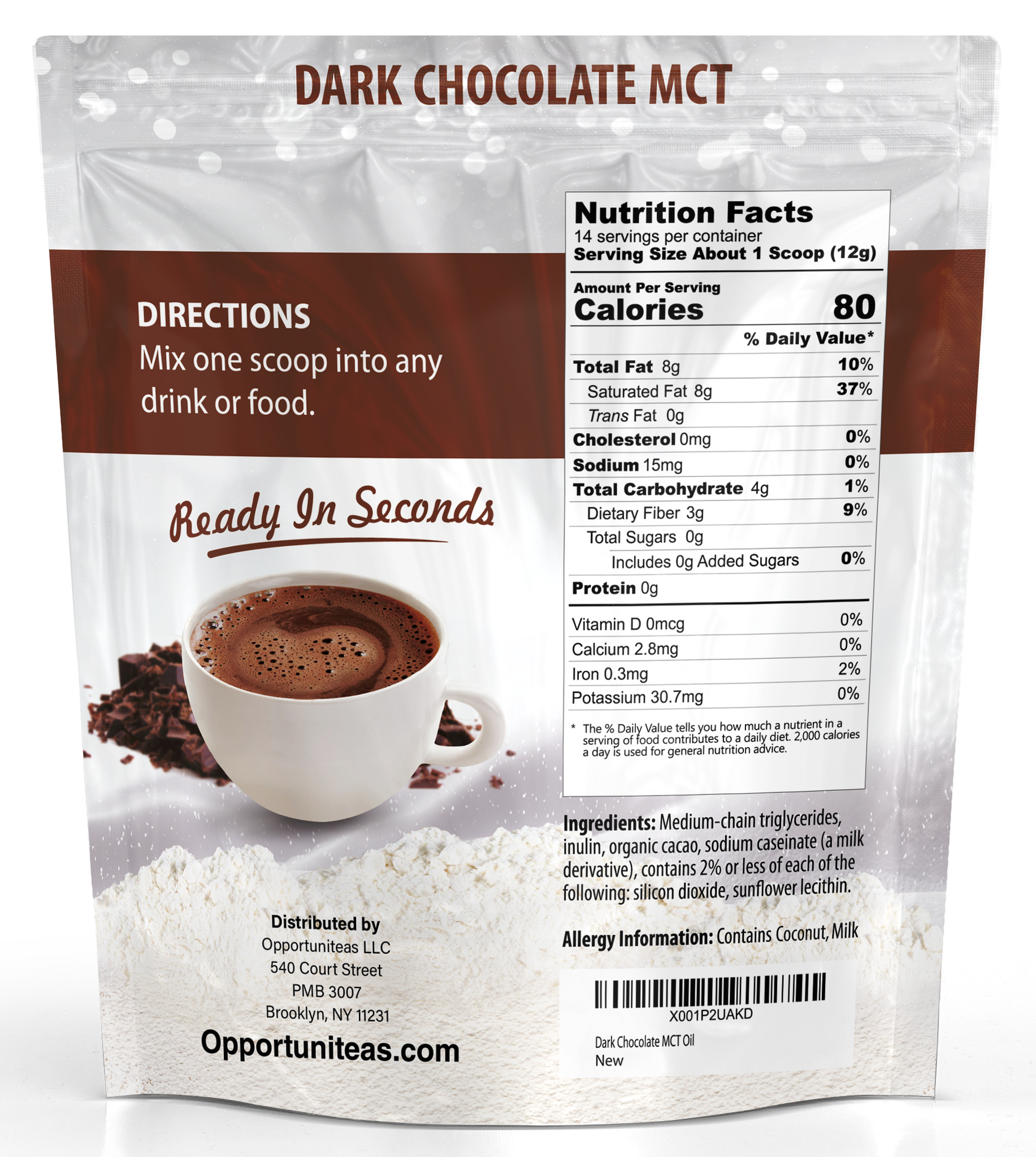 Dark Chocolate MCT Oil Powder