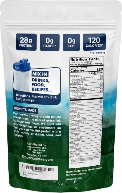 Opportuniteas Grass Fed Whey Protein Isolate