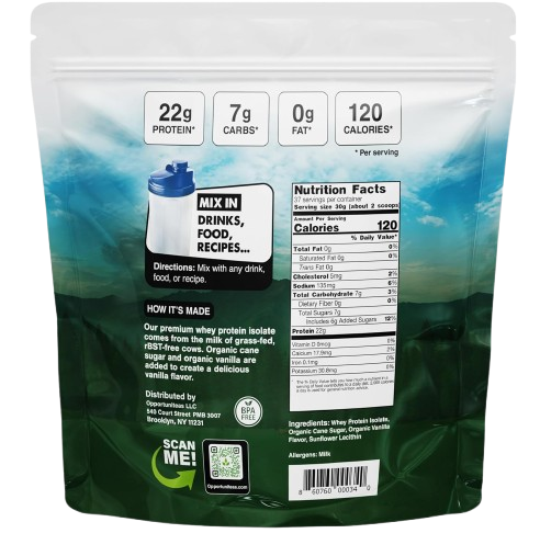 Opportuniteas Grass Fed Whey Protein Isolate