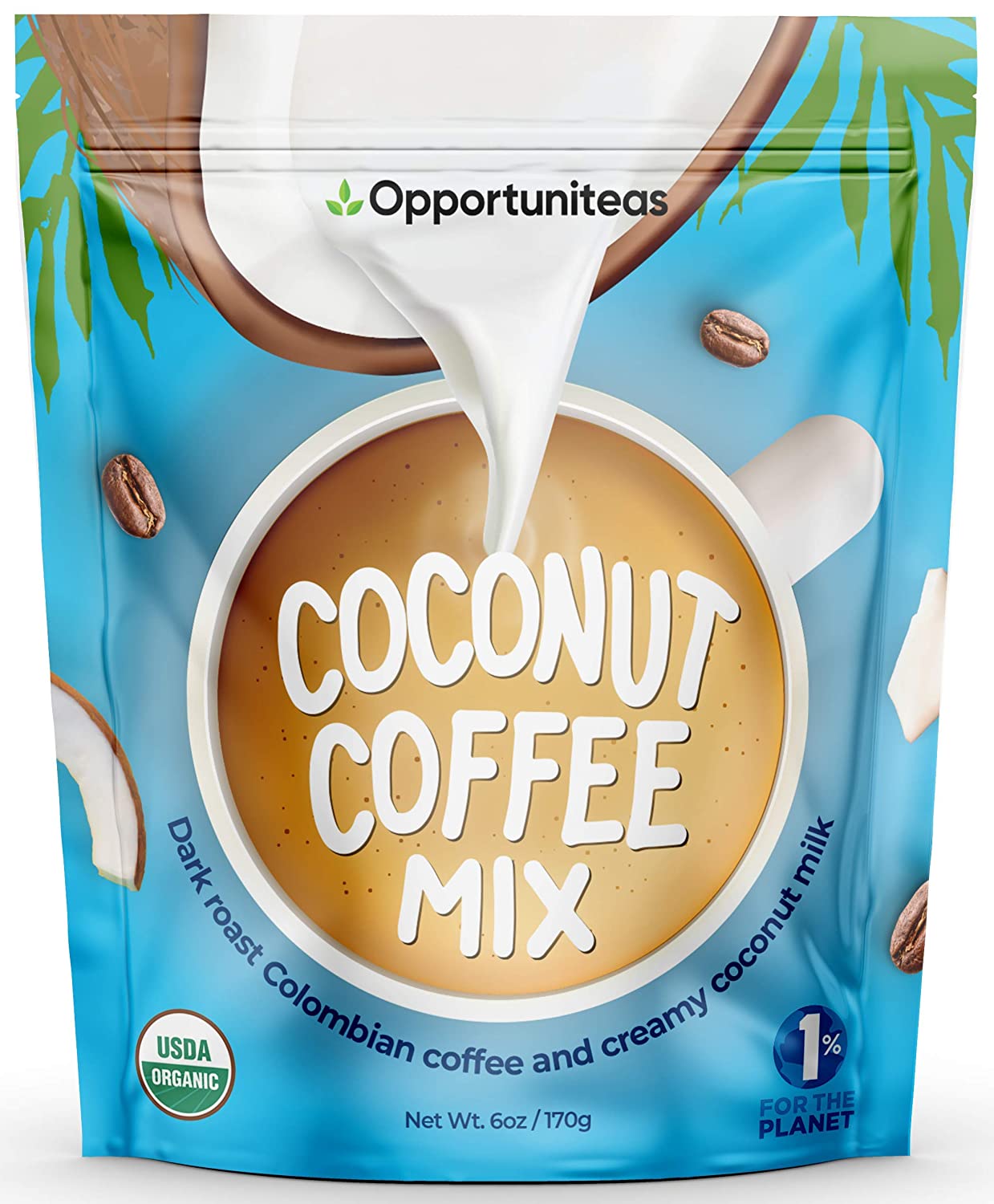 Opportuniteas Organic Coconut Coffee Powder, 6 oz