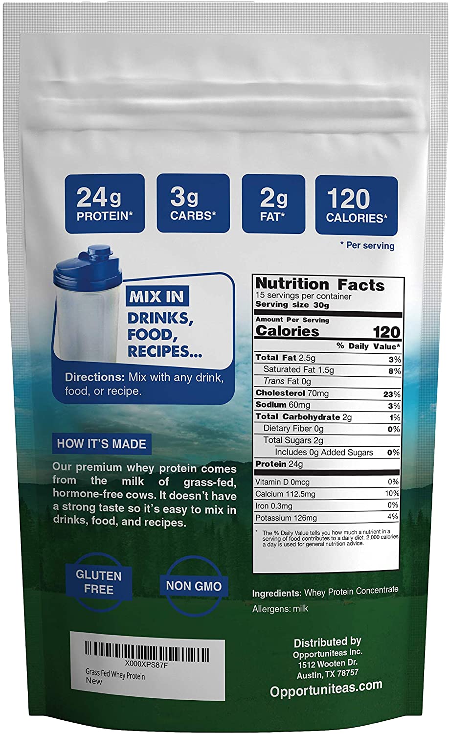 Grass Fed Whey Protein Powder Concentrate - 5 Pound