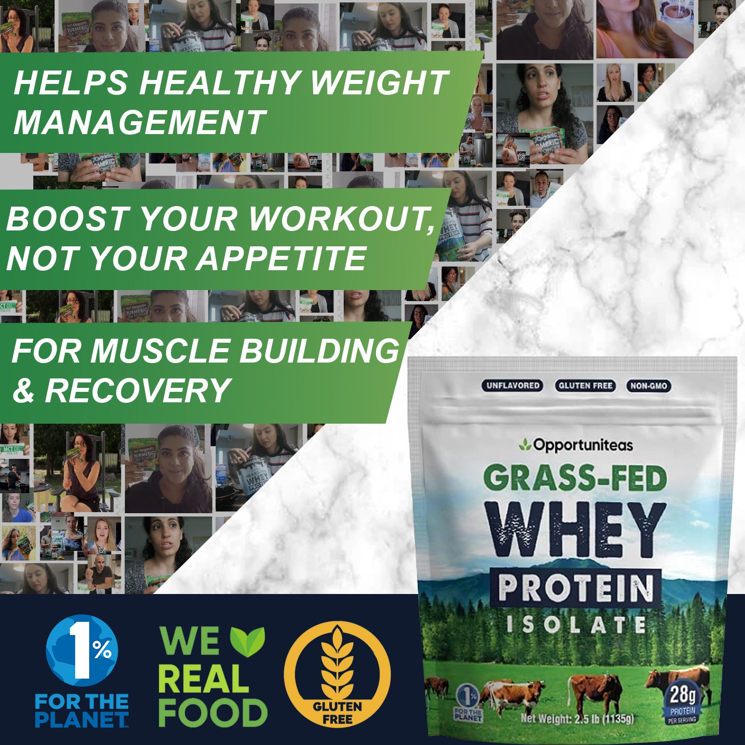Grass Fed Whey Protein Powder Concentrate - 2.5 Pound