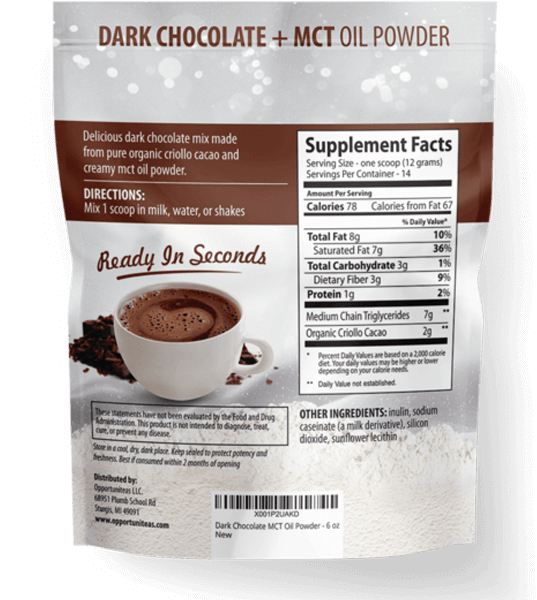 Dark Chocolate MCT Oil Powder
